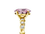 Yellow gold Fancy Pink Oval  Solitaire Bezel Accent Diamond Engagement Ring with Beaded Band and Four-Prong Setting_29