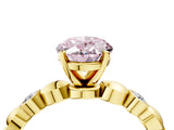 Yellow gold Fancy Pink Oval  Solitaire Bezel-Set Diamond Ring with Beaded Band and Four-Prong Setting_36