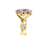 Yellow gold Fancy Pink Oval  Solitaire Bezel-Set Diamond Ring with Beaded Band and Four-Prong Setting_37