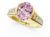 Yellow gold Fancy Pink Oval  Solitaire Bezel-Set Diamond Ring with Channel-Set Band_21