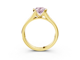 Yellow gold Fancy Pink Oval  Solitaire Bezel-Set Diamond Ring with Channel-Set Band_23