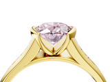Yellow gold Fancy Pink Oval  Solitaire Bezel-Set Diamond Ring with Channel-Set Band_24