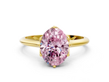 Yellow gold Fancy Pink Oval  Solitaire Cathedral Diamond Ring with Six-Prong Setting_17