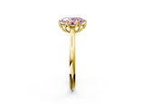 Yellow gold Fancy Pink Oval  Solitaire Cathedral Diamond Ring with Six-Prong Setting_19