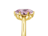 Yellow gold Fancy Pink Oval  Solitaire Cathedral Diamond Ring with Six-Prong Setting_22