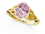 Yellow gold Fancy Pink Oval  Solitaire Celtic Knot Engagement Ring with Four-Prong Setting_61