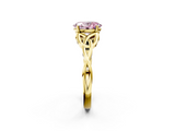 Yellow gold Fancy Pink Oval  Solitaire Celtic Knot Engagement Ring with Four-Prong Setting_62