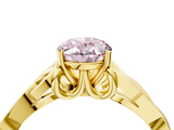 Yellow gold Fancy Pink Oval  Solitaire Celtic Knot Engagement Ring with Four-Prong Setting_64
