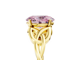 Yellow gold Fancy Pink Oval  Solitaire Celtic Knot Engagement Ring with Four-Prong Setting_65