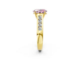 Yellow gold Fancy Pink Oval  Solitaire Channel-Set Diamond Engagement Ring with Four-Prong Setting_34