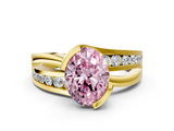Yellow gold Fancy Pink Oval  Solitaire Channel-Set Split Shank Ring with Tension Prong Setting_3