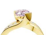 Yellow gold Fancy Pink Oval  Solitaire Channel-Set Split Shank Ring with Tension Prong Setting_7
