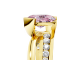 Yellow gold Fancy Pink Oval  Solitaire Channel-Set Split Shank Ring with Tension Prong Setting_8