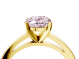 Yellow gold Fancy Pink Oval  Solitaire Diamond Engagement Ring with Four-Prong Setting on a Classic Band_7