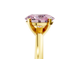 Yellow gold Fancy Pink Oval  Solitaire Diamond Engagement Ring with Four-Prong Setting on a Classic Band_8