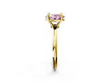 Yellow gold Fancy Pink Oval  Solitaire Diamond Ring with 4-Prong Setting on a Classic Band_5