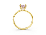 Yellow gold Fancy Pink Oval  Solitaire Diamond Ring with 4-Prong Setting on a Classic Band_6