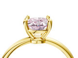 Yellow gold Fancy Pink Oval  Solitaire Diamond Ring with 4-Prong Setting on a Classic Band_7