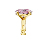 Yellow gold Fancy Pink Oval  Solitaire Diamond Ring with Bamboo Band and Four-Prong Setting_60