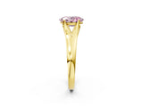 Yellow gold Fancy Pink Oval  Solitaire Diamond Ring with Cathedral Band and Four-Prong Setting_68