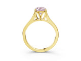 Yellow gold Fancy Pink Oval  Solitaire Diamond Ring with Cathedral Band and Four-Prong Setting_69