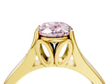 Yellow gold Fancy Pink Oval  Solitaire Diamond Ring with Cathedral Band and Four-Prong Setting_70