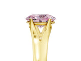 Yellow gold Fancy Pink Oval  Solitaire Diamond Ring with Cathedral Band and Four-Prong Setting_71