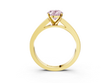 Yellow gold Fancy Pink Oval  Solitaire Diamond Ring with Channel-Set Band and Four-Prong Setting_6