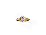 Yellow gold Fancy Pink Oval  Solitaire Diamond Ring with Filigree Band and Four-Prong Setting_27