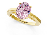Yellow gold Fancy Pink Oval  Solitaire Diamond Ring with Four-Prong Setting and Classic Band_4