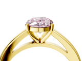 Yellow gold Fancy Pink Oval  Solitaire Diamond Ring with Four-Prong Setting and Classic Band_7