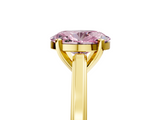 Yellow gold Fancy Pink Oval  Solitaire Diamond Ring with Four-Prong Setting and Classic Band_8