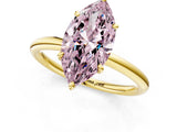 Yellow gold Fancy Pink Oval  Solitaire Diamond Ring with Four-Prong Setting on a Plain Band_21