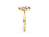 Yellow gold Fancy Pink Oval  Solitaire Diamond Ring with Four-Prong Setting on a Plain Band_22