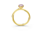 Yellow gold Fancy Pink Oval  Solitaire Diamond Ring with Four-Prong Setting on a Plain Band_23