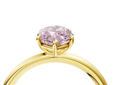 Yellow gold Fancy Pink Oval  Solitaire Diamond Ring with Four-Prong Setting on a Plain Band_24