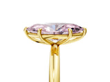 Yellow gold Fancy Pink Oval  Solitaire Diamond Ring with Four-Prong Setting on a Plain Band_25