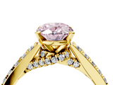 Yellow gold Fancy Pink Oval  Solitaire Diamond Ring with Pavé Band and Four-Prong Setting_89