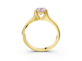 Yellow gold Fancy Pink Oval  Solitaire Diamond Ring with Six-Prong Cathedral Setting_47