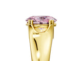 Yellow gold Fancy Pink Oval  Solitaire Diamond Ring with Six-Prong Cathedral Setting_49