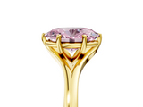 Yellow gold Fancy Pink Oval  Solitaire Diamond Ring with Six-Prong Setting and Tapered Band_22