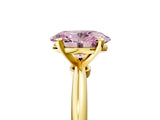 Yellow gold Fancy Pink Oval  Solitaire Diamond Ring with Six-Prong Setting on a Classic Band 5