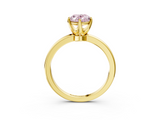 Yellow gold Fancy Pink Oval  Solitaire Diamond Ring with Six-Prong Setting on a Classic Band_6