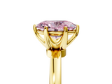 Yellow gold Fancy Pink Oval  Solitaire Diamond Ring with Six-Prong Setting on a Classic Band_8