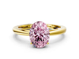 Yellow gold Fancy Pink Oval  Solitaire Diamond Ring with Split Shank and Four-Prong Setting_12