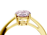 Yellow gold Fancy Pink Oval  Solitaire Diamond Ring with Split Shank and Four-Prong Setting_16
