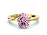 Yellow gold Fancy Pink Oval  Solitaire Diamond Ring with Split Shank and Four-Prong Setting_20