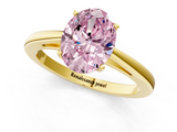 Yellow gold Fancy Pink Oval  Solitaire Diamond Ring with Split Shank and Four-Prong Setting_21