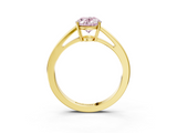 Yellow gold Fancy Pink Oval  Solitaire Diamond Ring with Split Shank and Four-Prong Setting_23