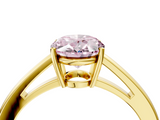 Yellow gold Fancy Pink Oval  Solitaire Diamond Ring with Split Shank and Four-Prong Setting_24